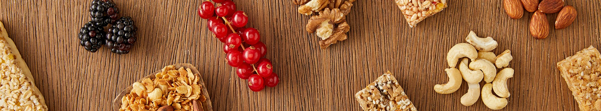 Protein bar and snack product range