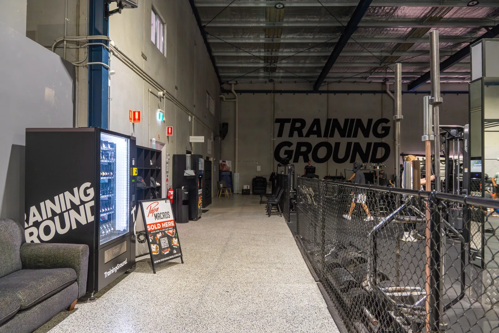 Pure Vend Vending Machine installed inside a working gym