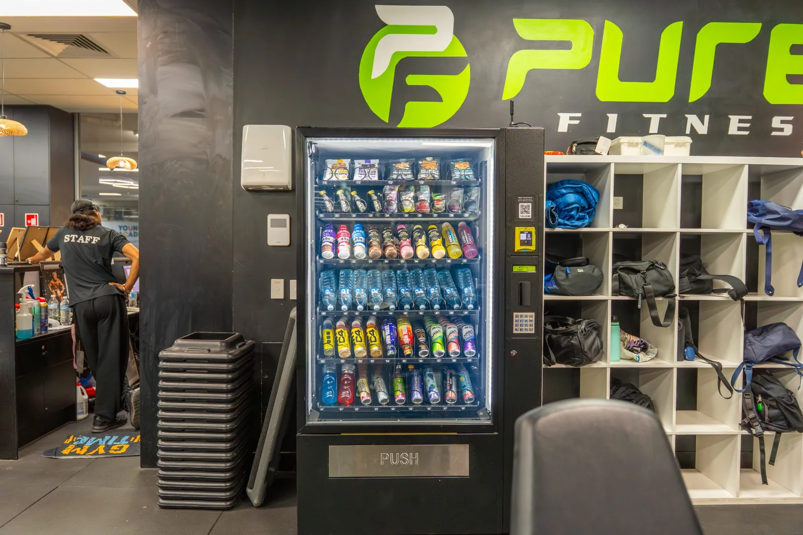 Pure Vend Vending Machine installed at Pure Fitness