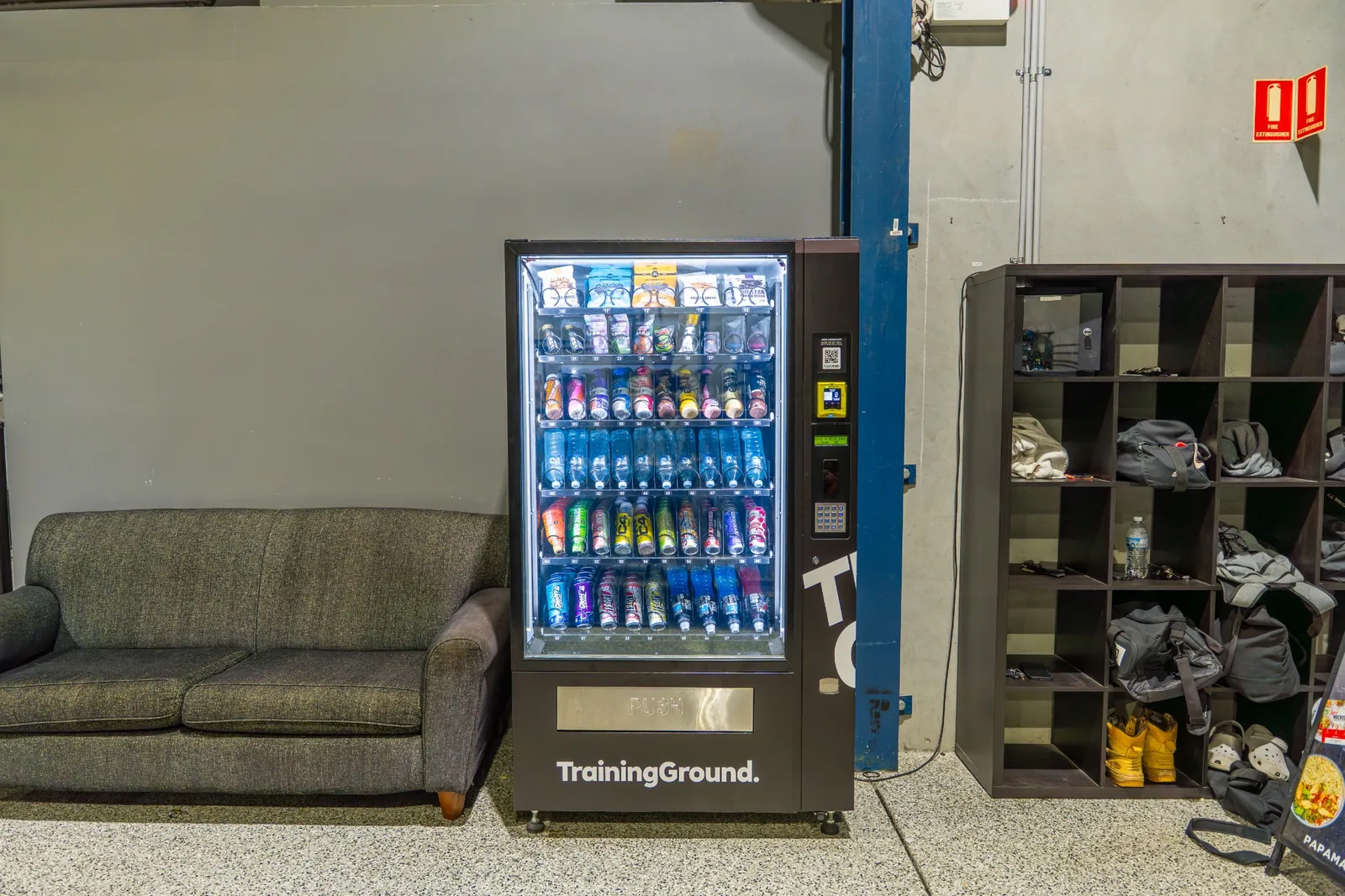 Pure Vend Vending Machine installed beside a gym member area